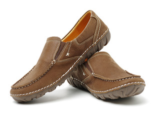 male shoes over white background