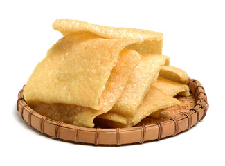 Crispy Pork Skin on white background