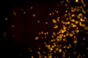 Defocus bokeh glitter gold vintage lights dark