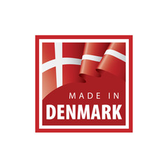 Denmark flag, vector illustration on a white background