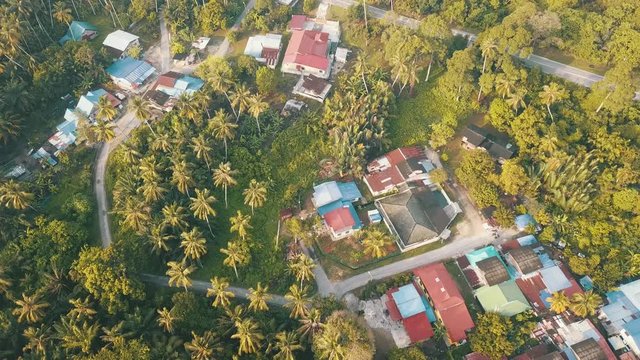 Top view Malay village at Bukit Tambun, Penang, Malaysia.