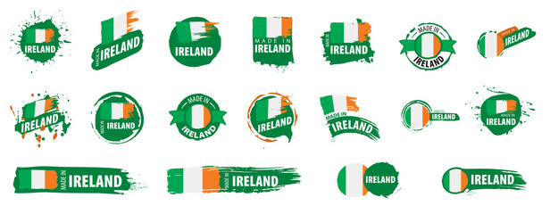 Ireland flag, vector illustration on a white background