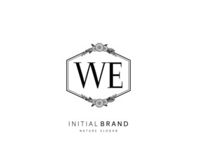 W E WE Beauty vector initial logo, handwriting logo of initial signature, wedding, fashion, jewerly, boutique, floral and botanical with creative template for any company or business.