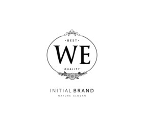 W E WE Beauty vector initial logo, handwriting logo of initial signature, wedding, fashion, jewerly, boutique, floral and botanical with creative template for any company or business.