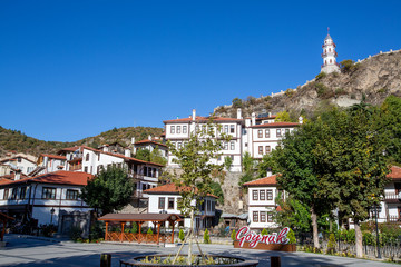 Bolu, Turkey, 29 September 2019: Goynuk, which is a historic district in the Bolu - Turkey. Traditional Ottoman houses. Famous place with beautiful old houses.