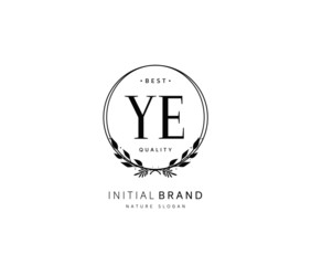 Y E YE Beauty vector initial logo, handwriting logo of initial signature, wedding, fashion, jewerly, boutique, floral and botanical with creative template for any company or business.