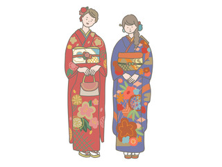振袖を着た女の子たち