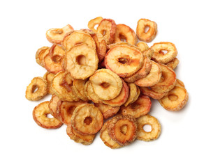 Dried apples isolated on white background