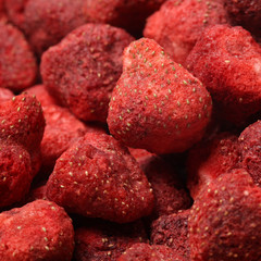 Dried strawberry on white background