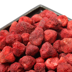 Dried strawberry on white background