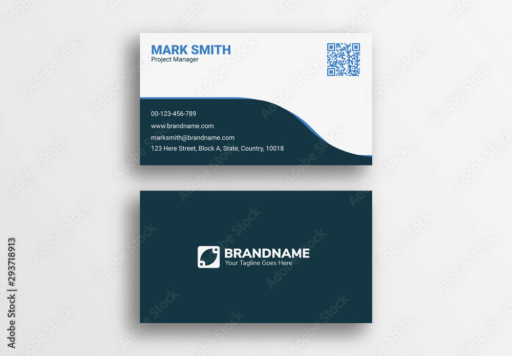 Wall mural modern technology style business card design, tech visiting card template