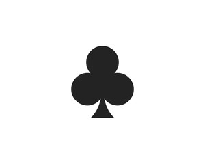Clover clubs playing card icon symbol vector