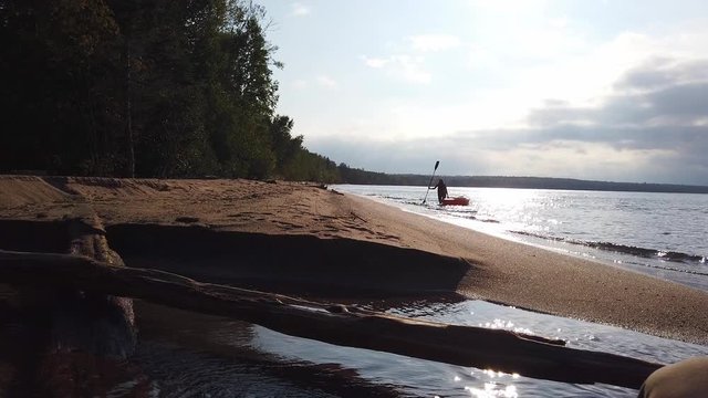 Travel, Kayaking, Lake Superior Shore, Sunny Day, Apostole Islands