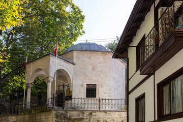 Bolu, Turkey, 29 September 2019: Goynuk, which is a historic district in the Bolu, Turkey. Tomb of Omer Emir Sikkini Hz.
