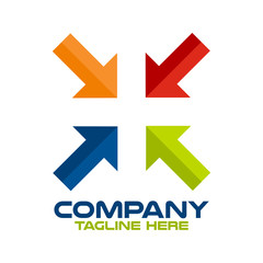 Modern arrow and pharmacy logo