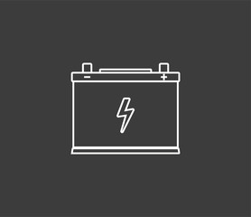 Car battery icon. Vector illustration, flat design.