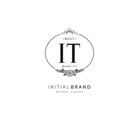 I T IT Beauty vector initial logo, handwriting logo of initial signature, wedding, fashion, jewerly, boutique, floral and botanical with creative template for any company or business.