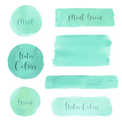 drops color green mint colorwater are soft tones on the White Blackground