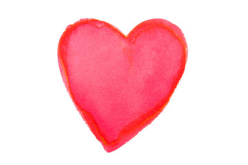 Naklejka na ściany i meble Colorful watercolor heart isolated on white background