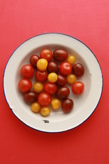 Naklejka na ściany i meble Three varieties of cherry tomatoes