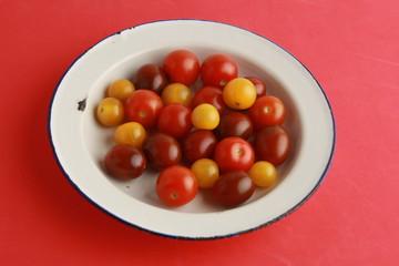 Three varieties of cherry tomatoes