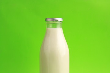 glass bottle with delicious milk..