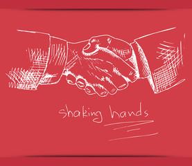handshake vector on vintage background - 293724738
