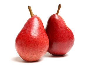 Red pear isolated on white background 