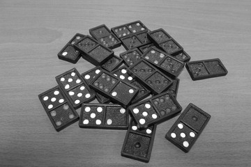 dominoes on black background