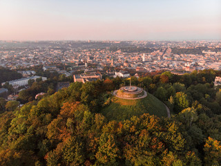 aerial view of high castle city park