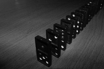 domino on black background