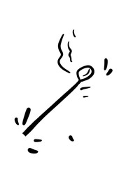 Burning matchstick linear icon. Arson. Thin line illustration. Contour symbol. isolated outline drawing. 