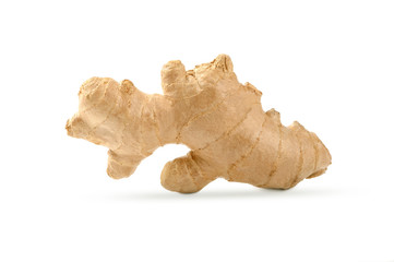 Ginger root isolated on white background.