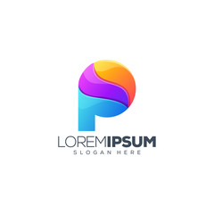 letter P logo design vector illustration