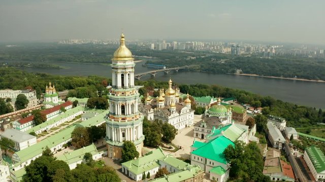 drone view of Pechersk Lavra in Kiev. A UNESCO world heritage site in Ukraine