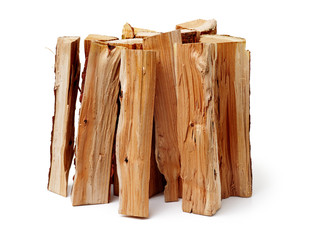 Pile of firewood isolated on a white background