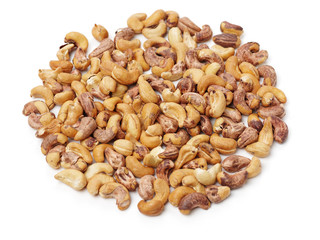 cashew nuts on white background 