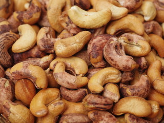 cashew nuts on white background 