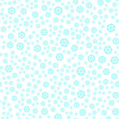 Fototapeta na wymiar Seamless vector pattern with gradient blue snowflake shapes on white. Winter season background.