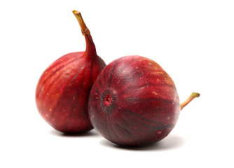 Ripe figs on a white background