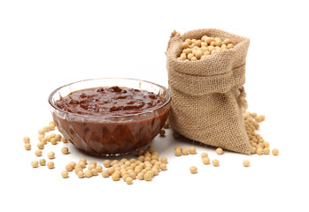 Bean paste on white background
