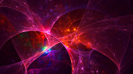 3D rendering abstract blue technology fractal background