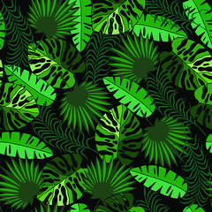 Fototapeta na wymiar seamless pattern of tropical leaves. vector illustration eps10.
