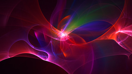 Obraz premium 3D rendering abstract blue technology fractal background