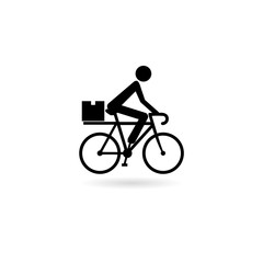 Food bicycle delivery courier icon isolated on white background