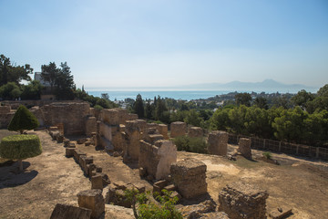 Fototapeta na wymiar Ancient ruins of Carthage, Carthage, Birsa Hill, Tunisia: 25, September, 2019
