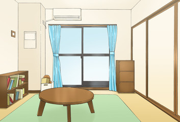 漫画風ペン画イラスト 住宅 マンション室内 Wall Mural Haikeisouko