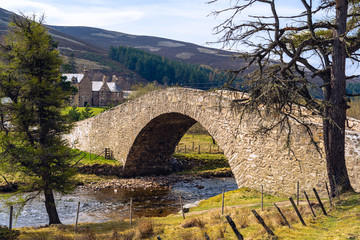 Fototapeta na wymiar Bridge over stream in the hightlands Scotland.