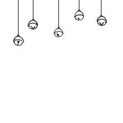 A set of bells. Line art, doodle. Black and white. Simple illustration for greeting cards, background, calendars, prints, children's coloring book. New year and Christmas