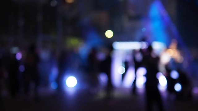 Video blurred of People and night light